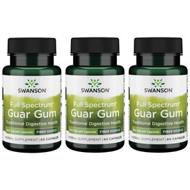 Swanson Full Spectrum Guar Gum 400 mg 60 Caps (3 Pack)
