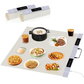 Food Warming Mat - 2 PCS Foldable Electric Warming Trays with Parallel Connection Design, Full Surface Large Silicone Heating mat for Food, Portable Food Warmers for Parties Buffet, Big Gatherings