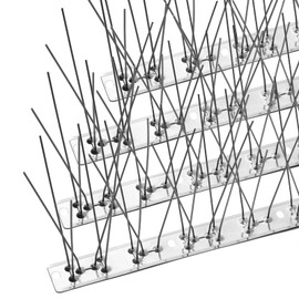 OFFO Bird Spikes with Stainless Steel Base, Durable Bird Spikes Arrow Pigeon Spikes Fence Kit for Keeping Small Bird, Crows and Woodpeckers Away, Covers 3.4 Feet(1.04m)