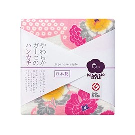 Nichisen Shoko JS4111 Handkerchief, Japanese Style, Kimono Style, Hanaka, Made in Japan