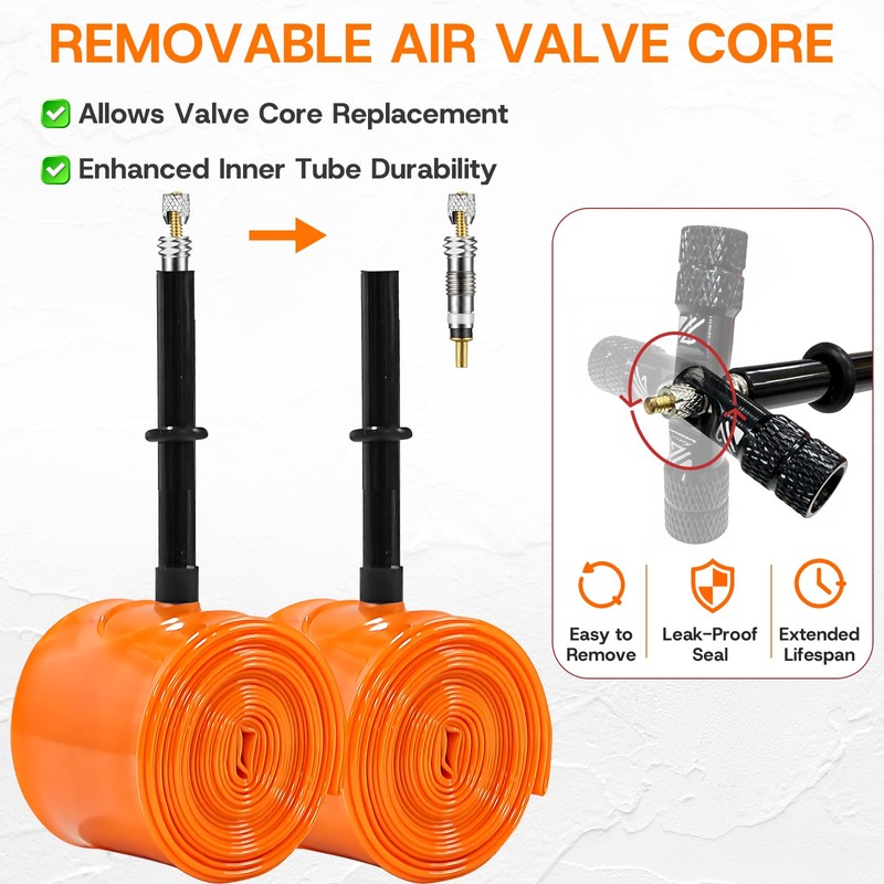 AEYINO 2-Pack TPU Bike Inner Tube 28 700 x 23-32C