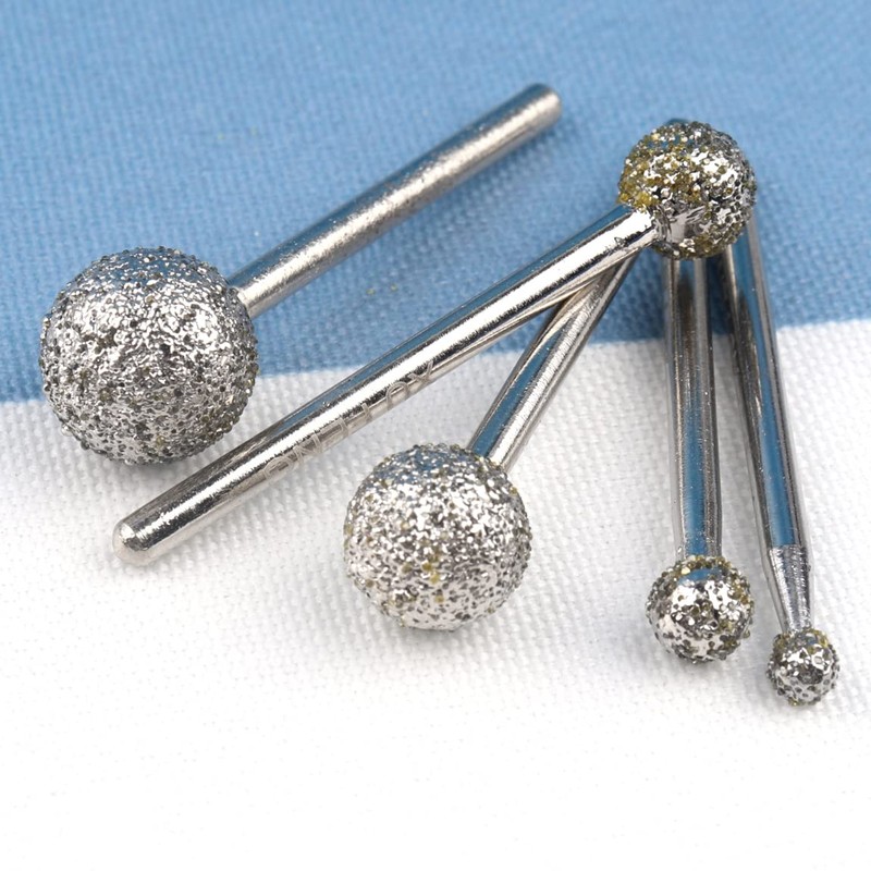 CBRIGHT Ball Shape Diamond Burr Bit,15pcs 36# Coated Course Burrs