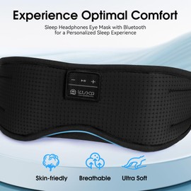 LOVE EYE Sleeping Mask, Side Sleeper, Sleeping Mask with Headphones, Bluetooth, Washable, Light Blocking Sleeping Mask for Travel, Naps, Yoga, Meditation, Sleeping