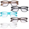 Eyekepper 5 Pack Large Reading Glasses - Square Readers for