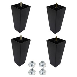 Murtenze 4Pack 8 inch Sofa Legs, Square Tapered Plastic Couch Legs Replacement Furniture Legs with M8 Hanger Bolts for Chair Sofa Dresser Cabinet Loveseats Ottoman Bed