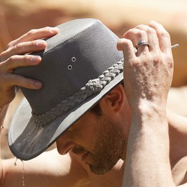 Dorfman Pacific Co. Men's Soaker Hat with Mesh Sides (Tan, Large/X-Large)