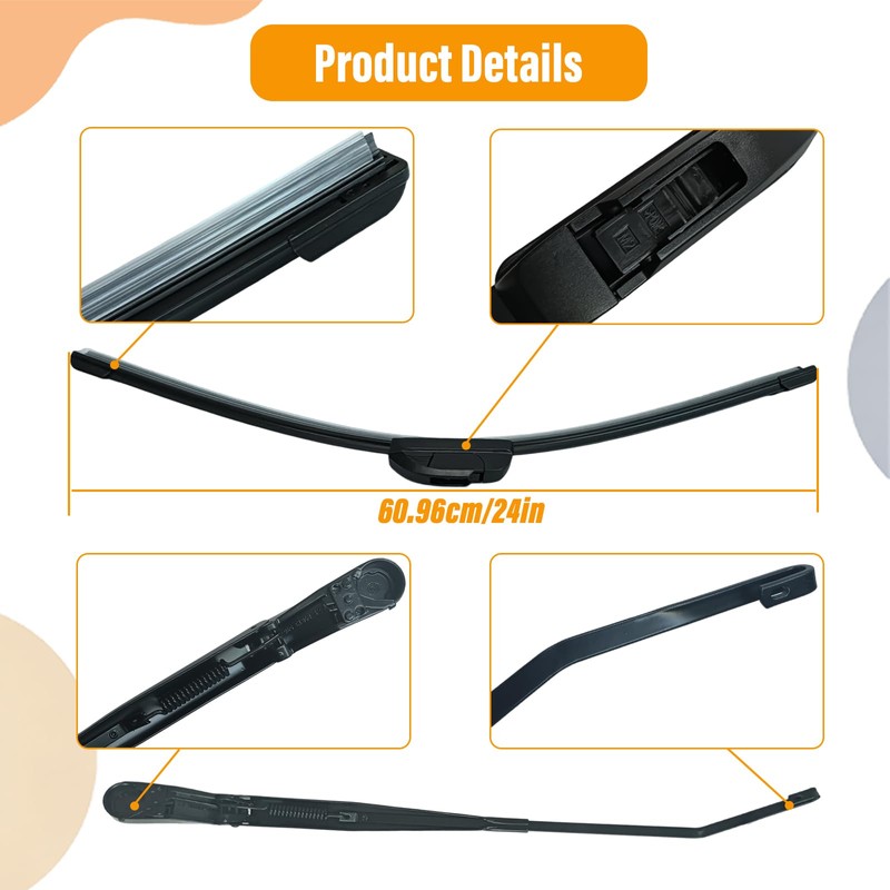 ZXFRC Front Windshield Wiper Arm & Blade Kit Compatible With