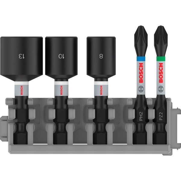 Bosch Professional 5-Piece Screwdriver Bit and Socket Set (Impact Control,