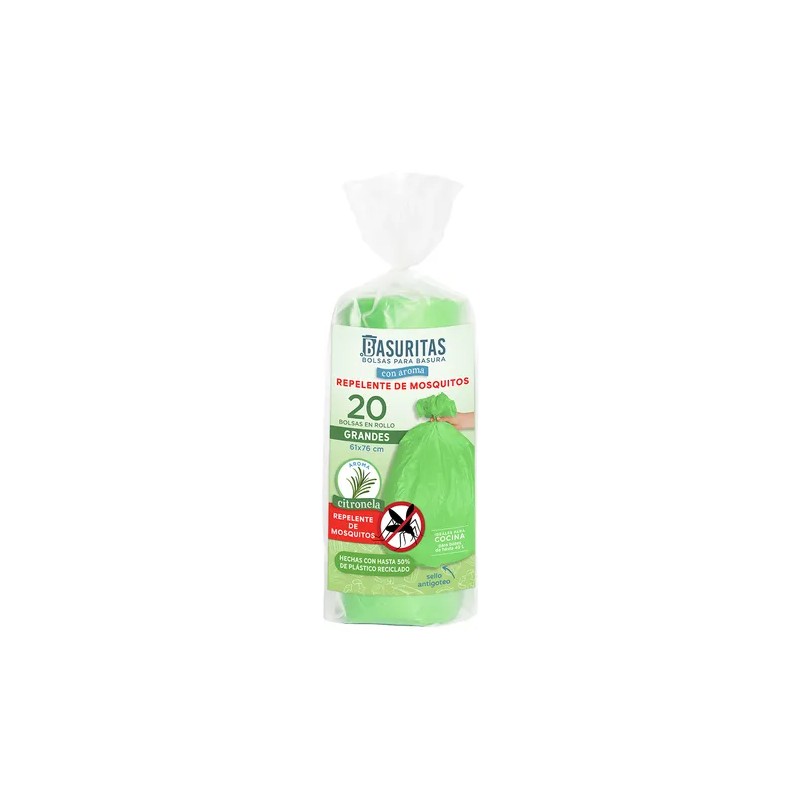 40 Bolsas De Basura Grandes, Aroma Citronela, Basuritas