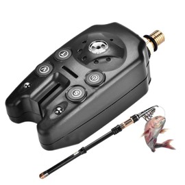 Fishing Bite Alarm LED Fishing Alarm Indicator Adjustable Sounding& illuminated Alarm for Fishing(black)