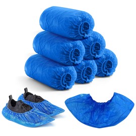Shoe Covers Disposable, 100 Pcs Shoe Covers Non Slip, Durable Shoe Protectors Covers for Indoor Floor Carpet, Construction, Offices Workplace, One Size Fits All (Blue)