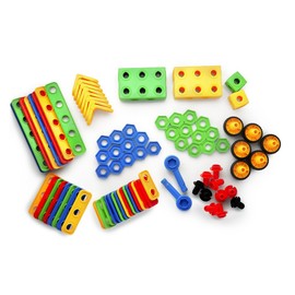 Play22 100Pc Building Blocks for Toddlers Stem Toys - Building Take Apart Toys for Boys and Girls Ages 3 4 5 6 7 8 9 10 - Educational Toys Set with Nice Storage Box