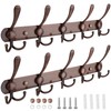 TICONN Wall Mounted Coat Rack, Five Heavy Duty Tri Hooks
