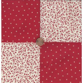 Various Manufacturers Redwork Stars 4 inch Cotton Fabric Craft Quilt Squares Blocks wz1