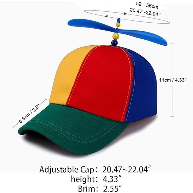 Aiermo Colorful Helicopter Baseball Cap: Neutral Adjustable Cute Baseball Helicopter