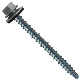 Metal Roofing Screws: (250) 10 x 2-1/2" Galvanized/NO Paint Hex Head Mini Driller Sheet Metal Roof Screw. Self Starting Metal to Wood siding Screws. EPDM Washer.