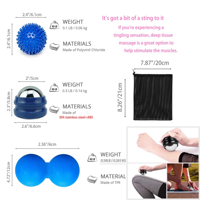 Massage Balls Lacrosse Ball Massage for Back Yoga Physio Ball