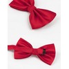 Alizeal Mens Solid Mini Squares Formal Banded Bow Ties (Red)