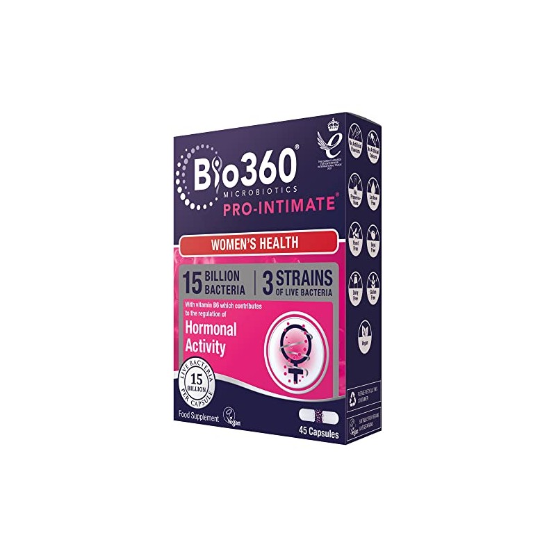Bio360 Pro-Intimate (15 Billion Bacteria)|from Natures Aid|Women's Health*|45 Capsules