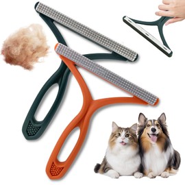 Pet Hair Remover, 2 PCS Dog and Cat Hair Remover, Double Sided Reusable Portable Handheld Carpet Hairs Remover Tool for Clothes Furniture Car Sofa Stairs