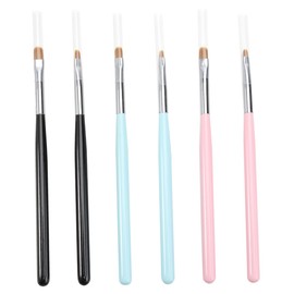 Baluue 6pcs Nylon Nail Art Pens Handles for Manicure and Carving Random Color for Beauty Salons and Home Use for Painting and Dotting Designs