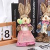 Easter Bunny Couple Rabbits Figurine,2PCS Easter Bunny Doll Easter Decorations
