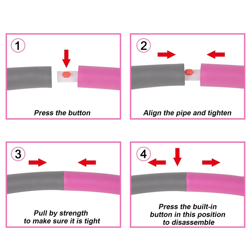 NEOWEEK 2lb Exercise Hoops for Adults, Adjustable Hoola Weighted Hoop,