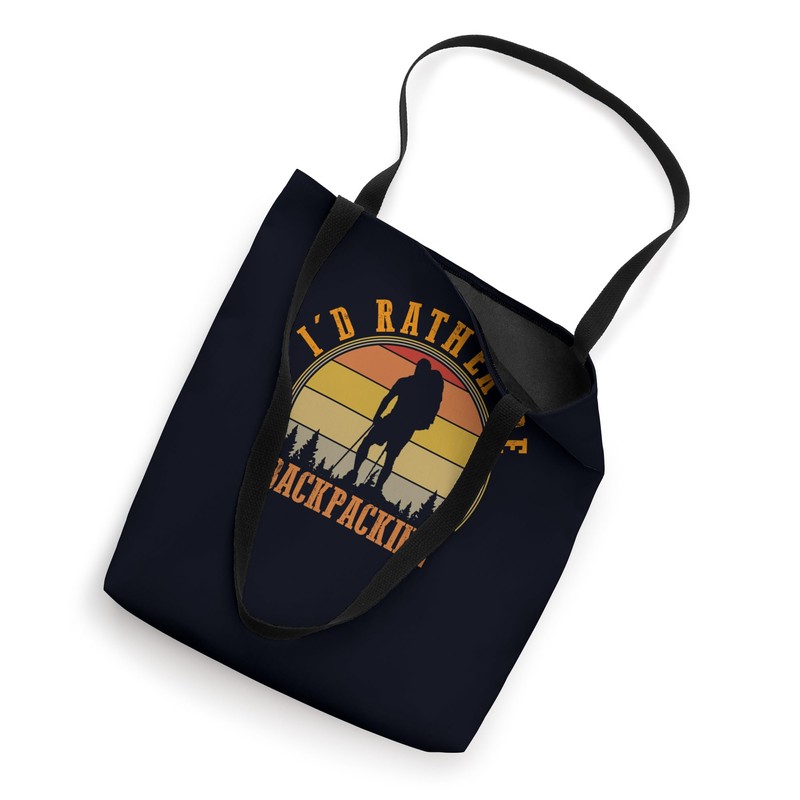 I'd Rather Be Backpacking Retro Hiking Camping Bushcraft Tote Bag