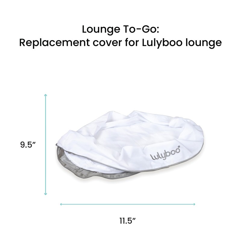 Lulyboo Lounge to-Go Replacement Cover - White, Breathable Mesh Sides,