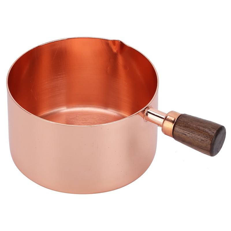 Sauce Pan Wooden Handle Rose Gold Stainless Steel Sauce Pot