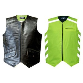 Missing Link Men's D.O.C. Reversible Safety Vest (Black/HiViz Green, Small)