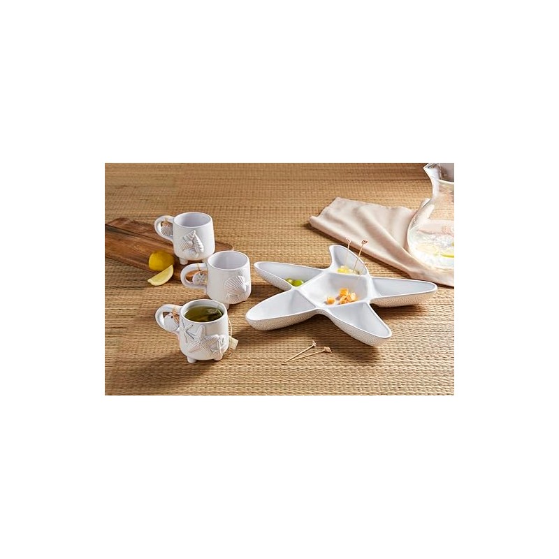 Mud Pie 12 oz Footed Sea Mug, Starfish