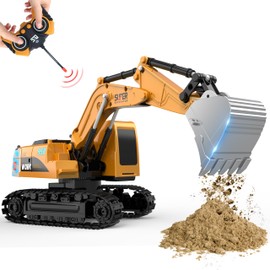 YAYYAY Kids Play Excavators 6-Year-Old-Boy-Gifts - 1:22 RC Hydraulic Excavator Digger Construction Vehicle Gift