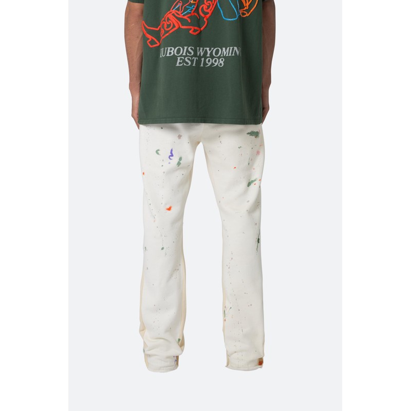 mnml Men's Contrast Bootcut Sweatpants, Off White