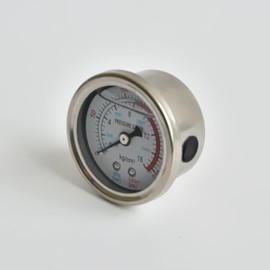 VicizeRecht Fuel Pressure Gauge, 0-220 Psi, Stainless Steel Case, 1.9 inch Dial, 1/8 NPT Brass Back Mount