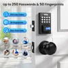 KNOBWELL Fingerprint Door Lock, Passage Door Knob, Black Keyless Entry