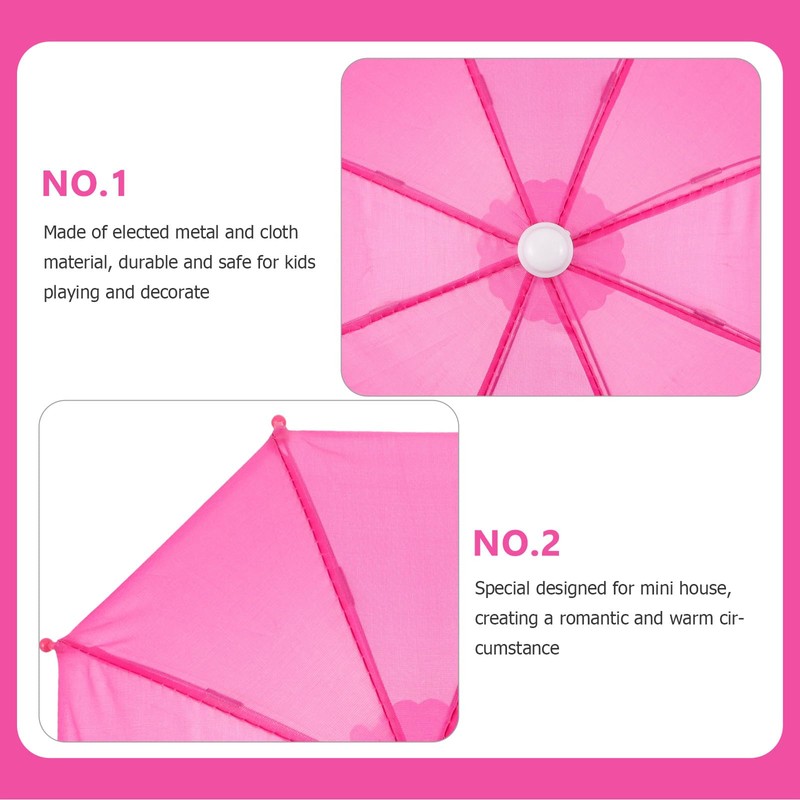 SAFIGLE Set of 5 Mini Umbrellas for Dolls - Cute