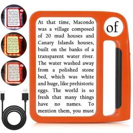 Amoper 5X 10X Full-Page Magnifying Glass with Light, Rechargeable Handheld Magnifier with 3 Light Modes, 48 Lights, Clean Cloth Ideal Gift for Seniors Reading Books Inspection