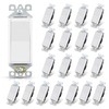 ELEGRP Glossy White Single Pole Decorator Light Switch, 15Amp, 120-277V,