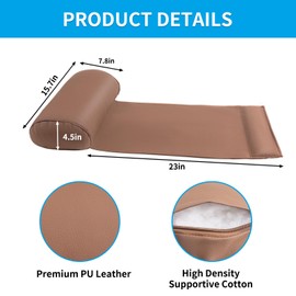YOUFI Leather Recliner Headrest Pillow with Self-Stabilizing Weighted Base, Adjustable Filling for Head & Neck Support, Soft Neck Pillow for Recliner, Couch, Sofa, Chairs (Brown)