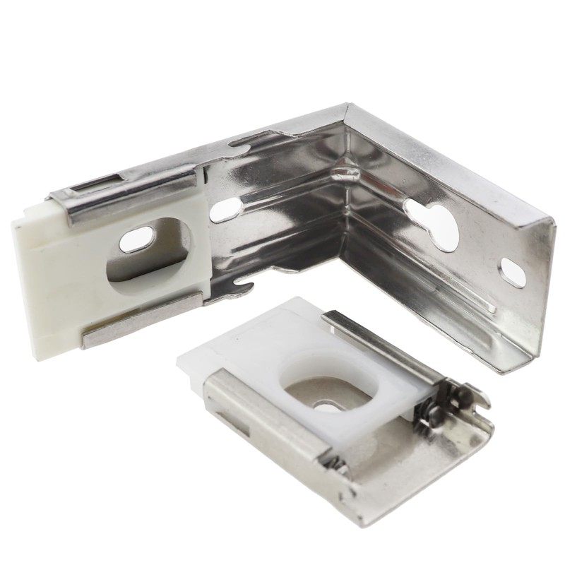 Caishun 2 Sets 2.8x1.2inch Silver Metal Vertical Blind Mounting Bracket