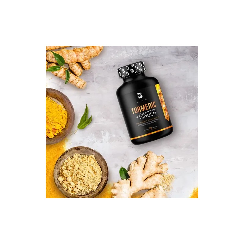 Cúrcuma + Jengibre Con Aceite De Coco 90 Cápsulas B