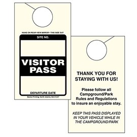 Visitor Pass Parking Permit Rearview Mirror Hang Tag for Campgrounds RV Parks Trailers Campers Site Tags (Cream, 250)