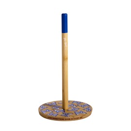 Dolly Parton Bamboo and Blue Paper Towel Holder, Fits All Paper Towel Rolls, 7 Inch