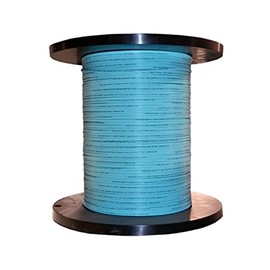 CableWholesale Bulk Zipcord Fiber Optic Cable, Multimode Fiber Cable OM3, 50/125 Micron, 10 Gbit, Two Fiber - Duplex Fiber Optic Cable, Aqua Blue, Riser Rated, Spool, 1000 feet