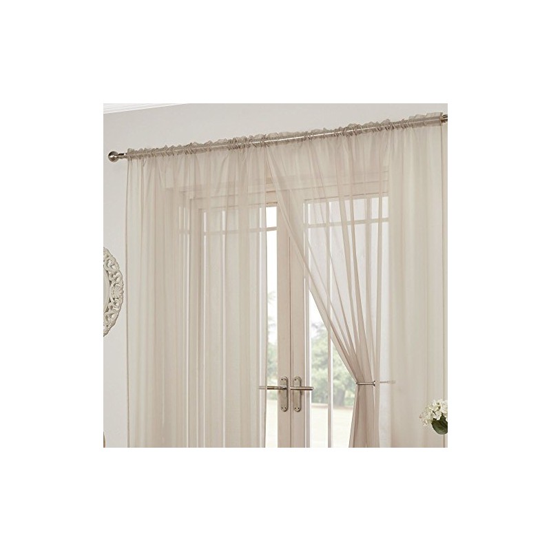 Tony's Textiles Lucy Slot Top Pair of Voile Curtains -