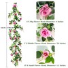 Shyshining 5.9FT Bendable Rose Flower Garland, Artificial Silk Roses Vine