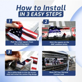 EmblemsPlus GMC Canyon American Flag Tailgate GMC Emblem Overlay Decals 2019-2025