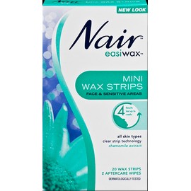 Nair Easiwax Face & Sensitive Areas Wax Strips Mini 20 WAX STRIPS