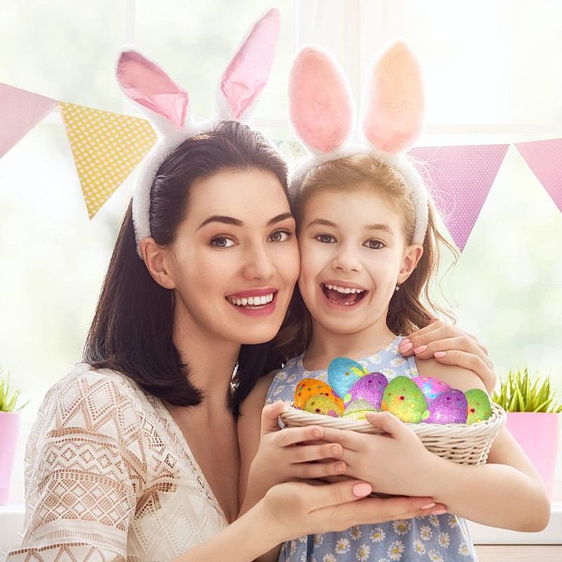 25 PCS Easter Egg Carrot Hanging Ornaments With Green Grass